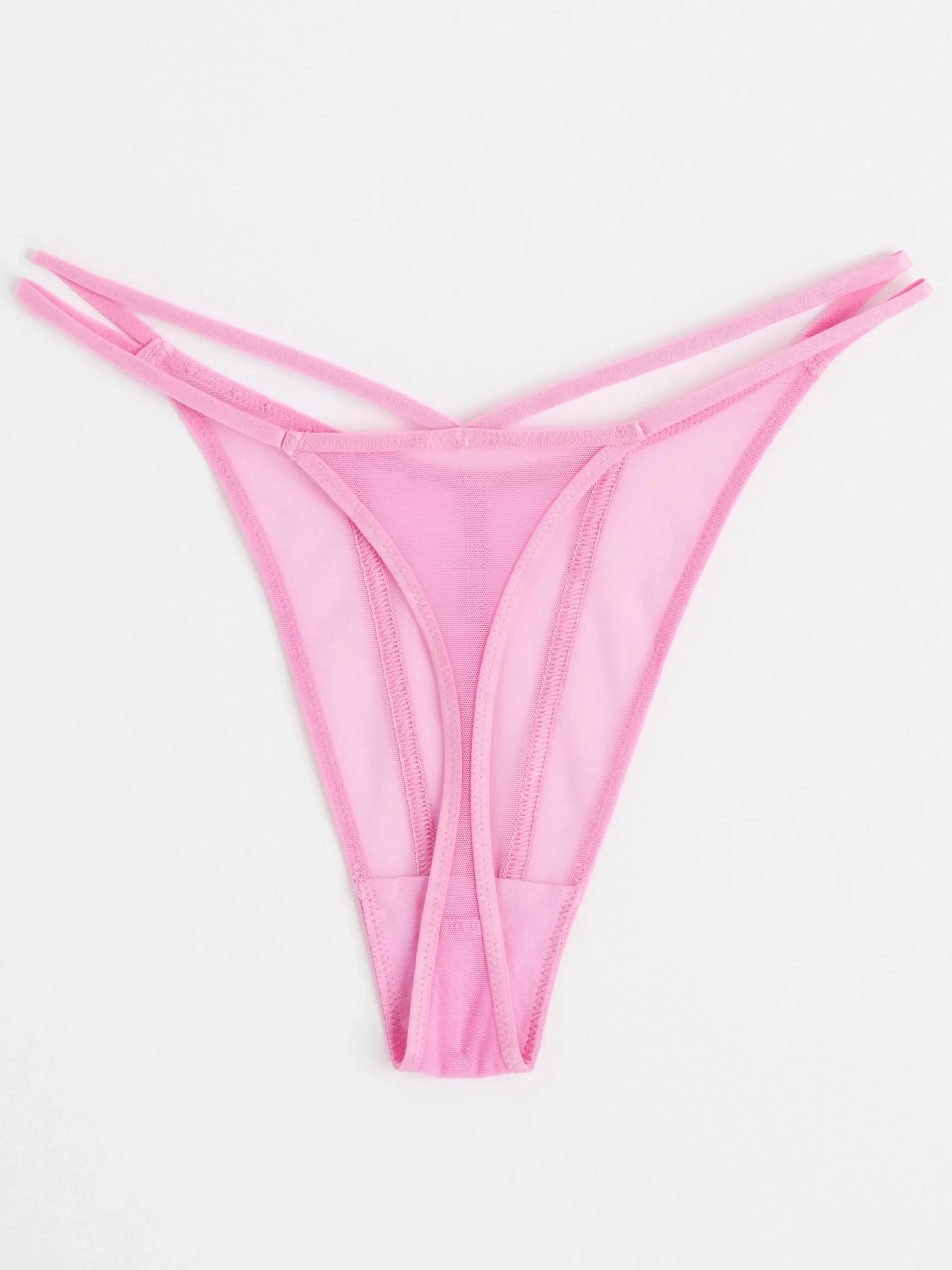 Trosor>Lindex Stringtrosa I Mesh Med Lag Midja Light Pink