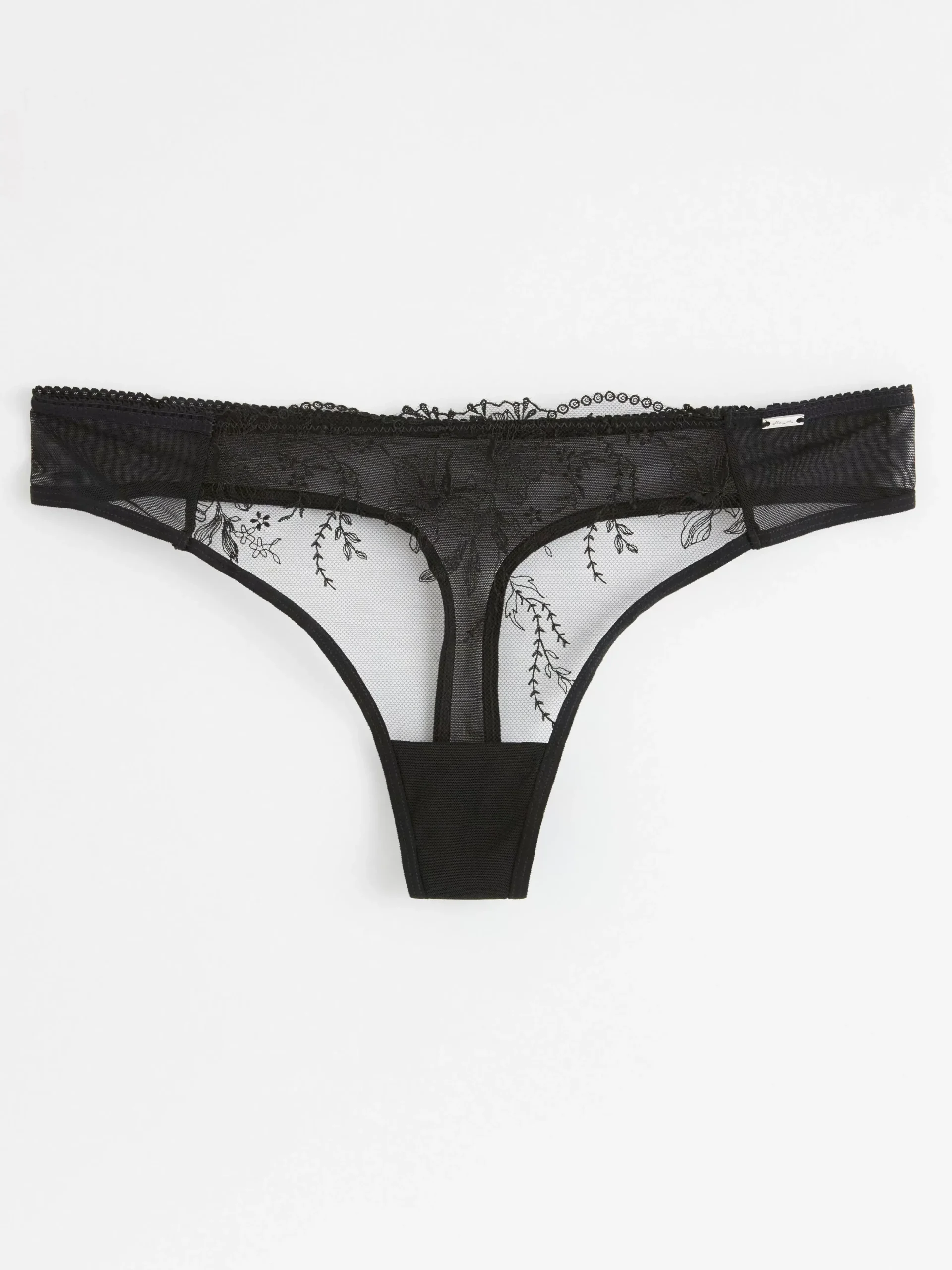 Trosor>Lindex Stringtrosa Low Med Spets Black