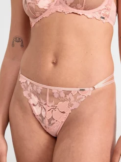 Trosor>Lindex Stringtrosa Low Waist Med Broderad Mesh Light Dusty Coral