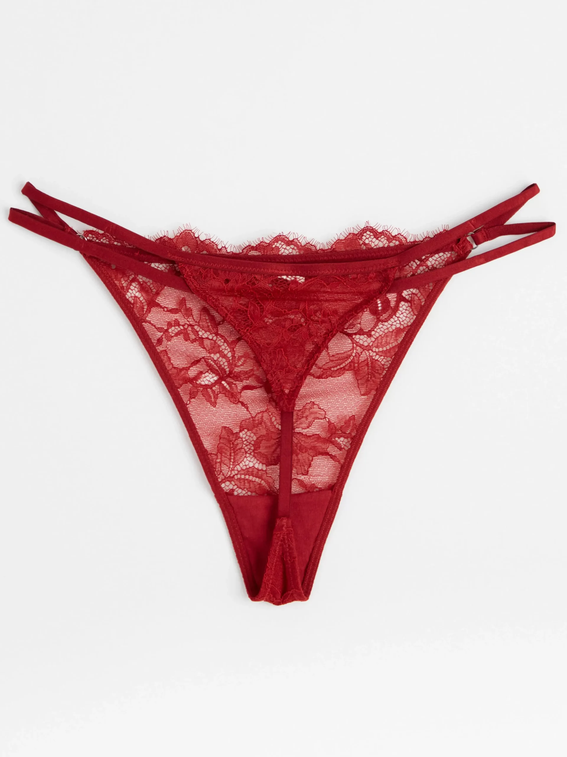 Trosor>Lindex Stringtrosa Low Waist Med Spets Dark Dusty Red
