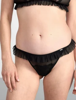 Trosor>Lindex Stringtrosa Low Waist Med Spets Black