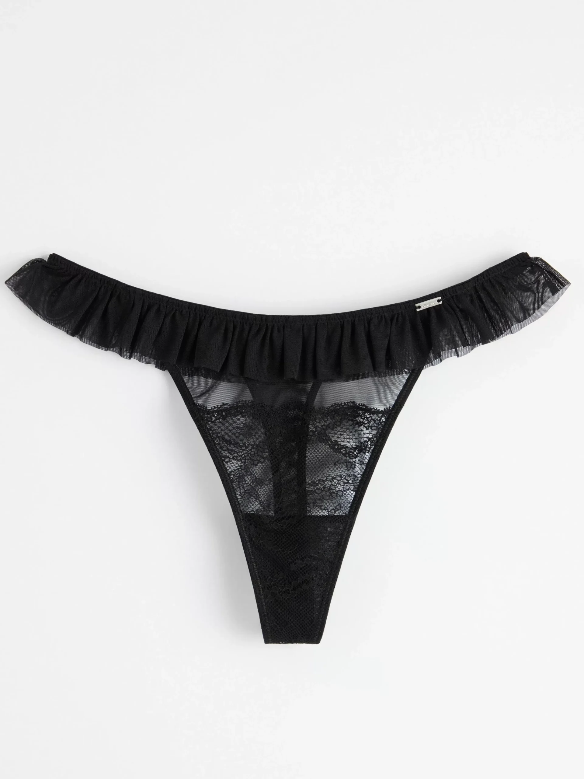 Trosor>Lindex Stringtrosa Low Waist Med Spets Black