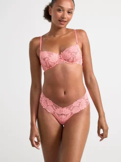 Trosor>Lindex Stringtrosa Med Lag Midja I Mesh Och Spets Pink