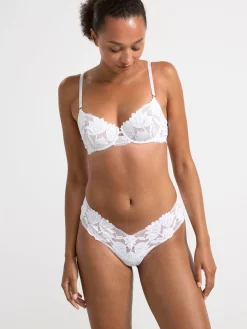 Trosor>Lindex Stringtrosa Med Lag Midja I Mesh Och Spets White