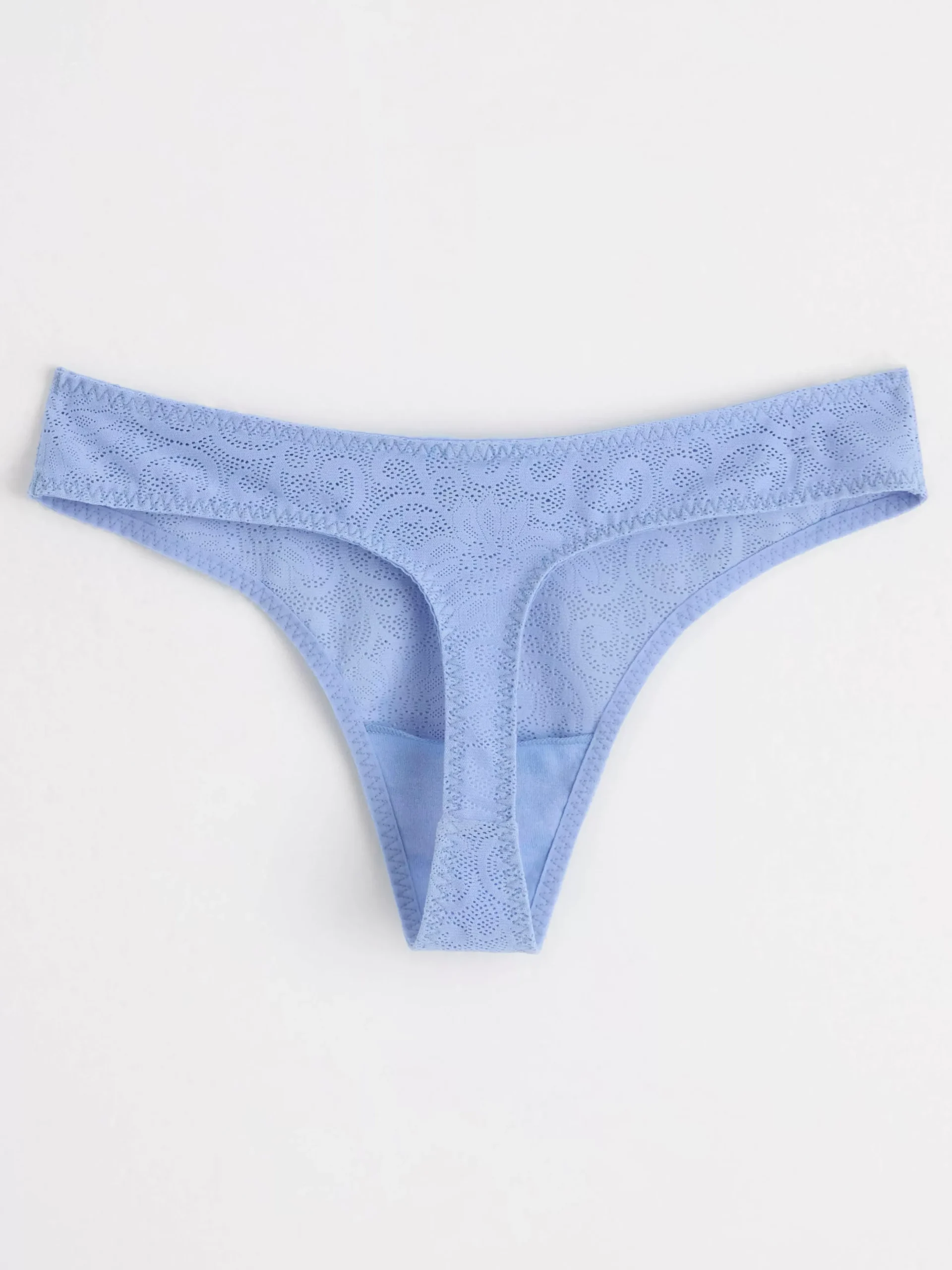 Trosor>Lindex Stringtrosa Med Normalhog Midja Och Spets Light Dusty Blue