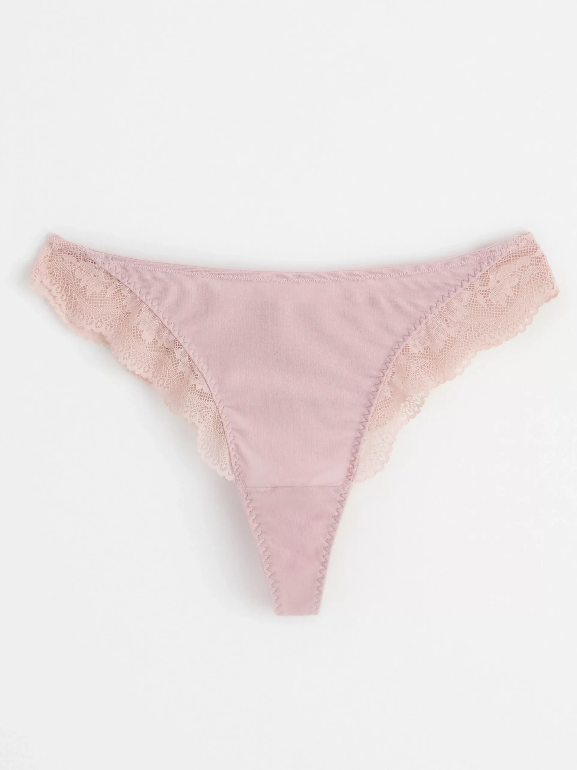 Trosor>Lindex Stringtrosa Med Spets Och Normalhog Midja Light Dusty Pink