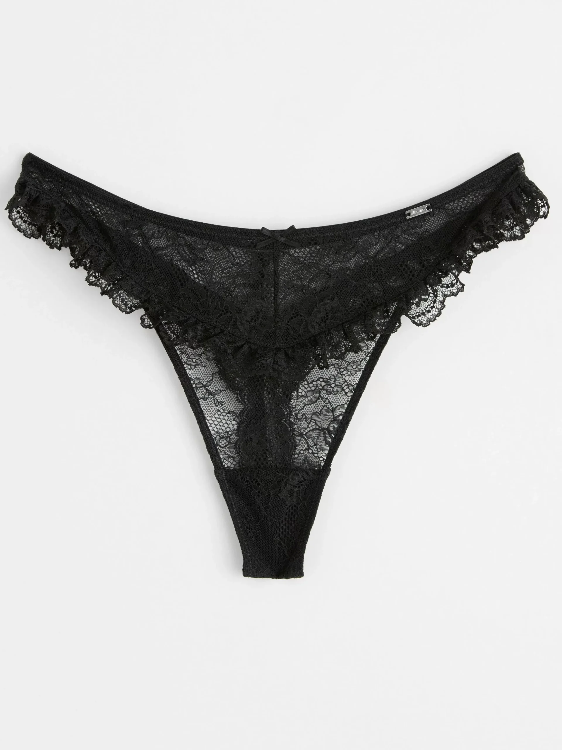 Trosor>Lindex Stringtrosa Regular Waist Med Spets Black