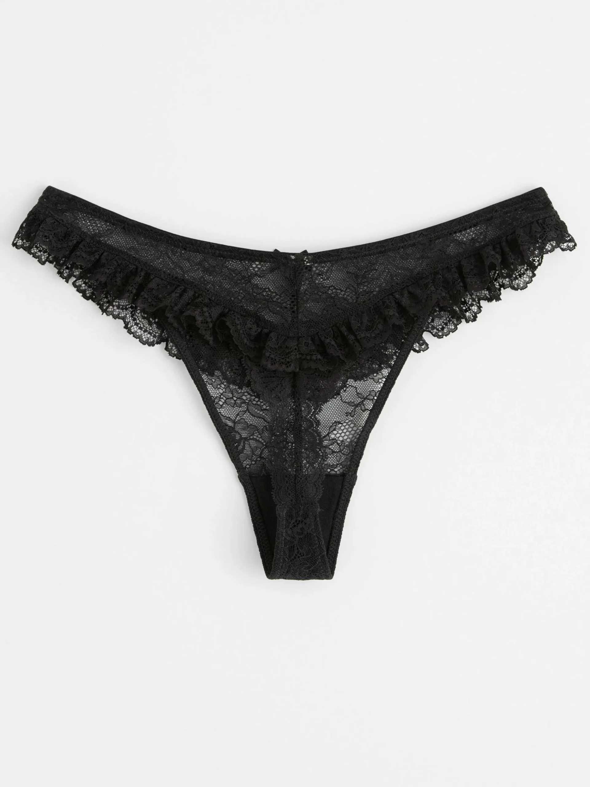 Trosor>Lindex Stringtrosa Regular Waist Med Spets Black