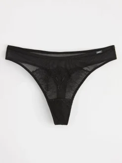Trosor>Lindex Stringtrosa Regular Waist Med Spets Black