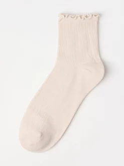 Strumpor>Lindex Strumpa Med Volangkant Light Dusty Beige