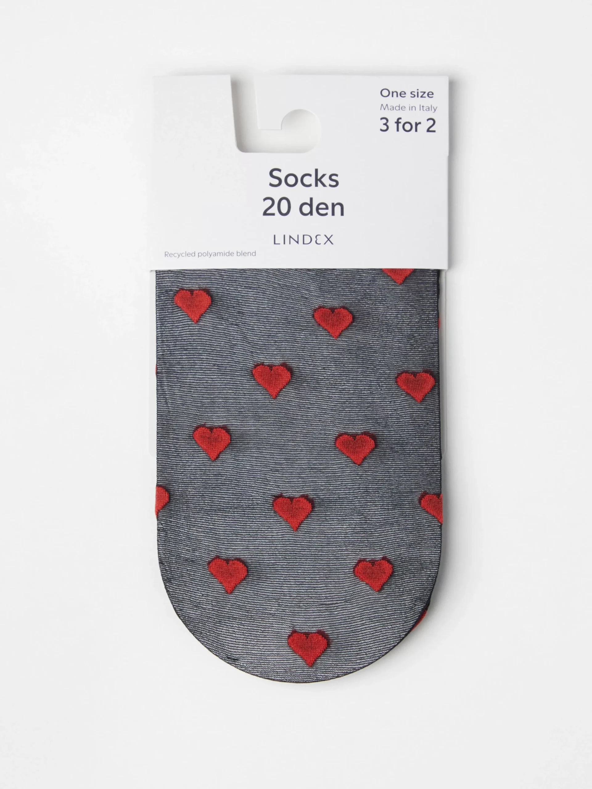 Strumpor>Lindex Strumpor I 20 Denier Med Hjartan Black