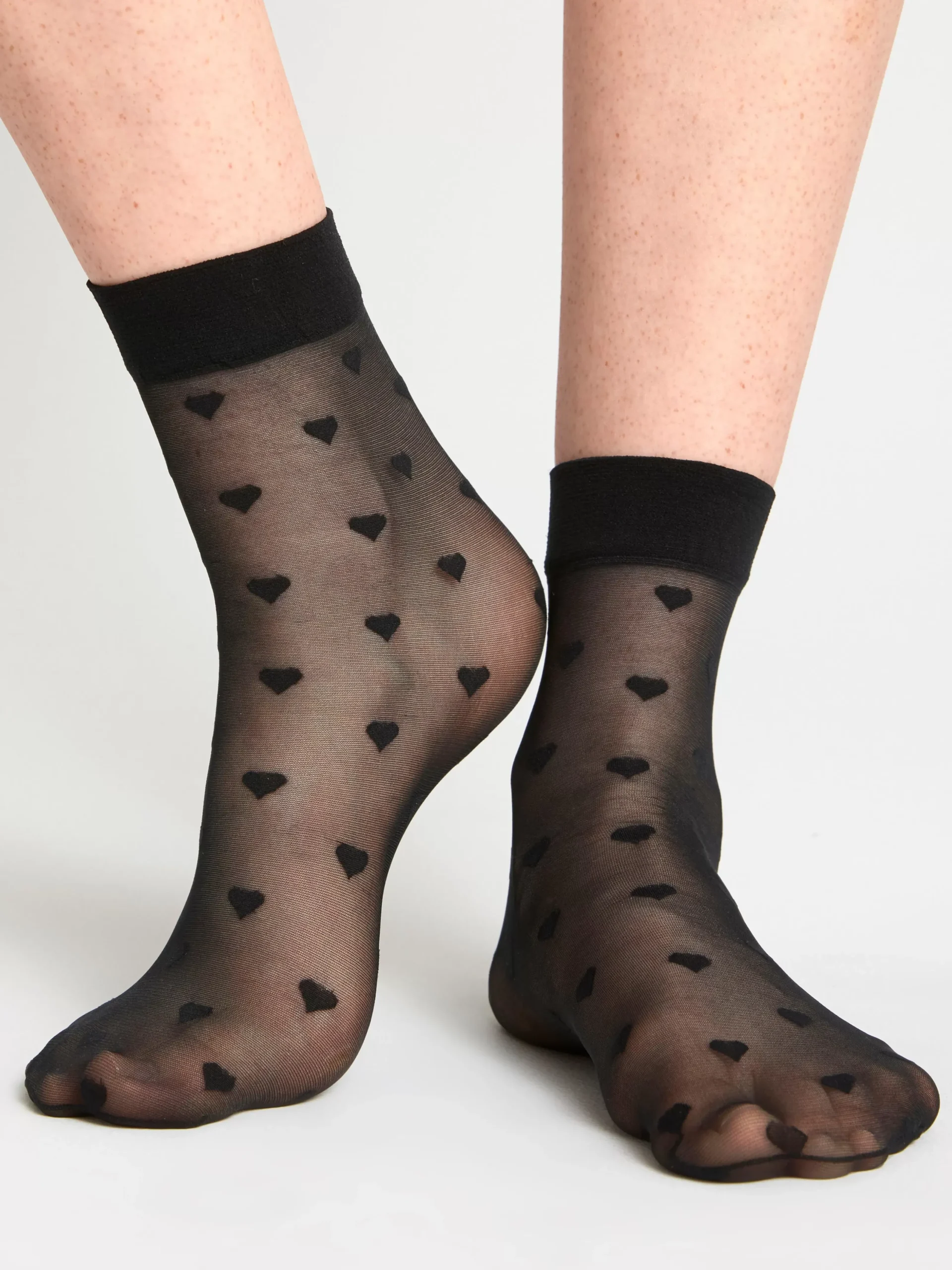 Strumpor>Lindex Strumpor I 20 Denier Med Hjartan Black