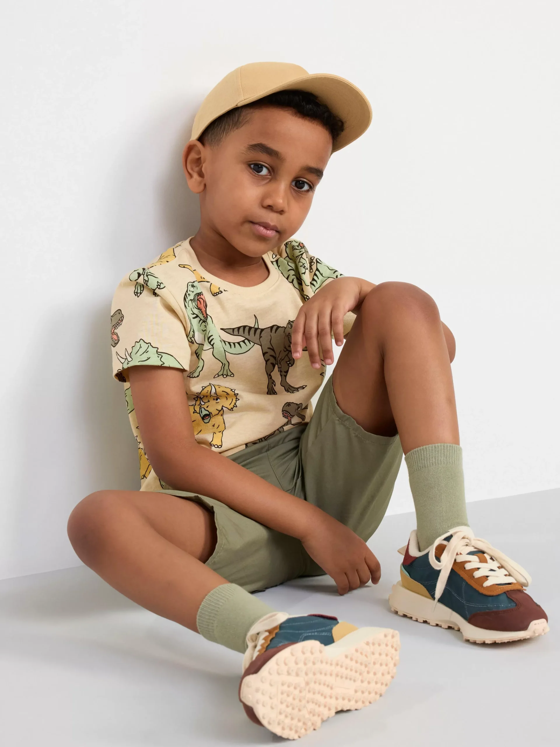 Byxor & Leggings>Lindex Sven Poplinshorts Med Raka Ben Och Normalhog Midja Light Dusty Khaki