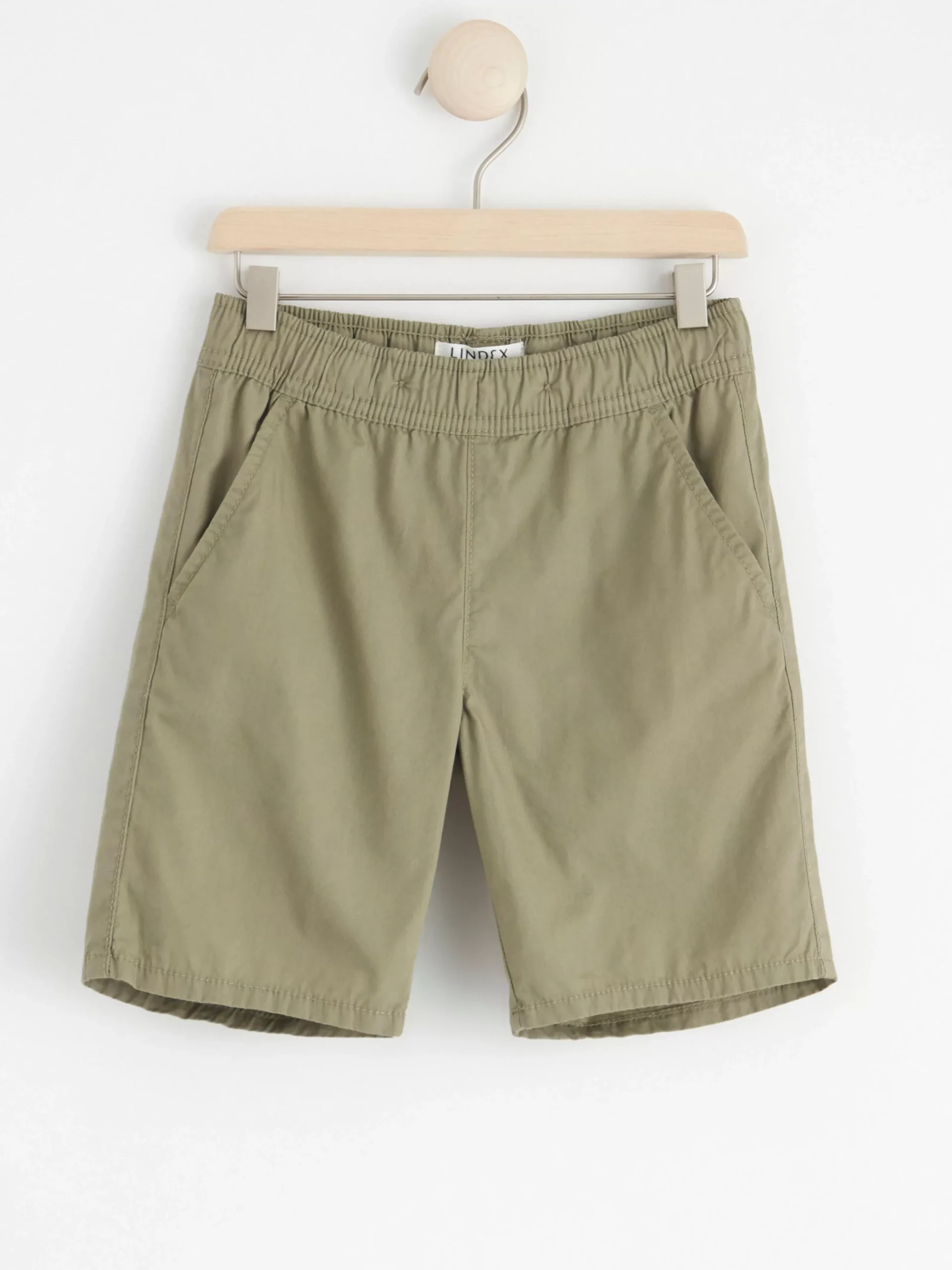 Byxor & Leggings>Lindex Sven Poplinshorts Med Raka Ben Och Normalhog Midja Light Dusty Khaki