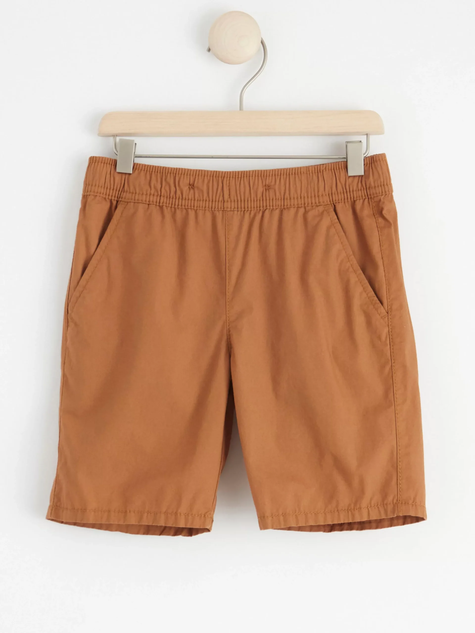 Byxor & Leggings>Lindex Sven Poplinshorts Med Raka Ben Och Normalhog Midja Brown