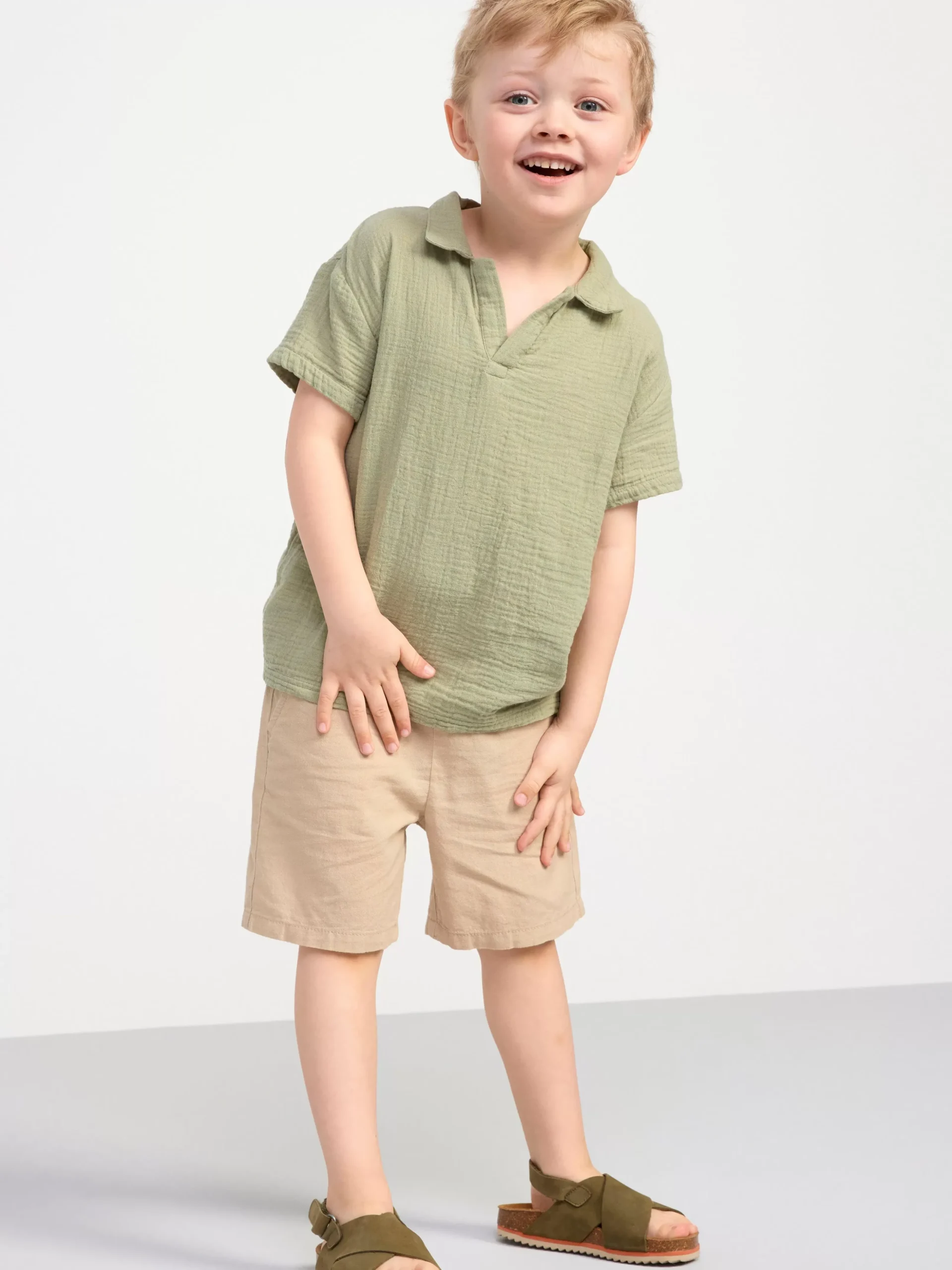 Byxor & Leggings>Lindex Sven Shorts Med Normalhog Midja Och Rakt Ben I Linneblandning Beige