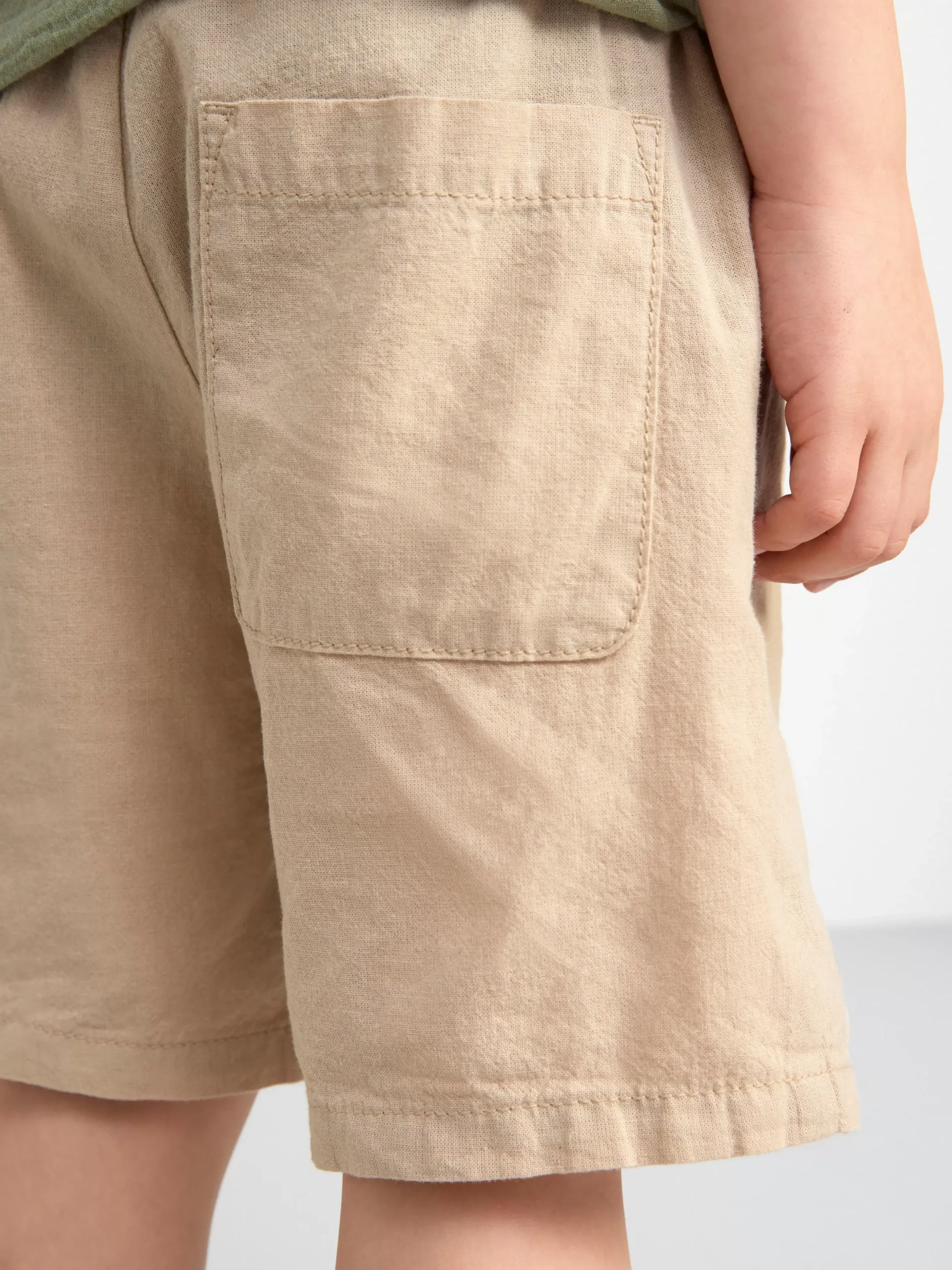 Byxor & Leggings>Lindex Sven Shorts Med Normalhog Midja Och Rakt Ben I Linneblandning Beige