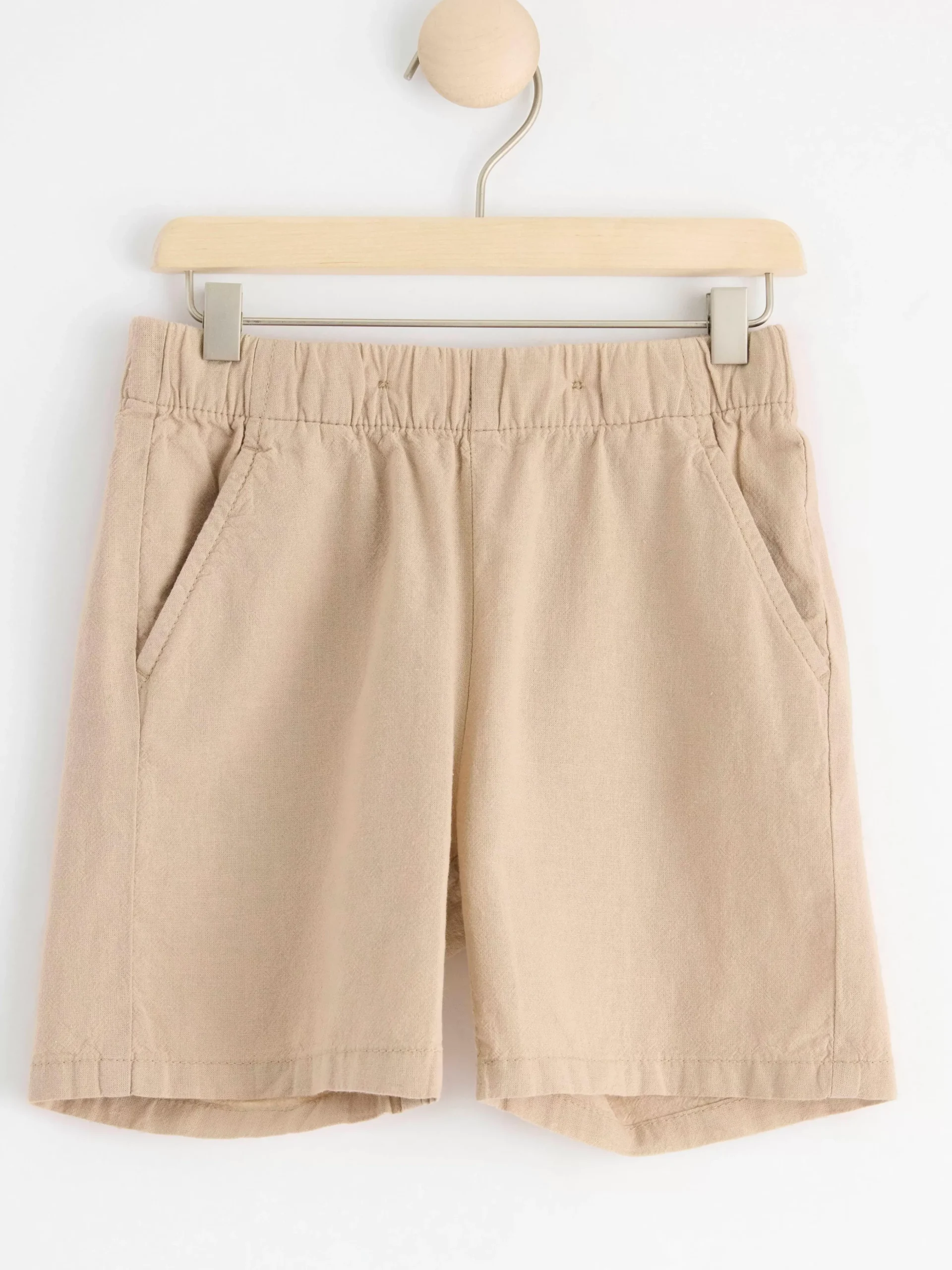 Byxor & Leggings>Lindex Sven Shorts Med Normalhog Midja Och Rakt Ben I Linneblandning Beige