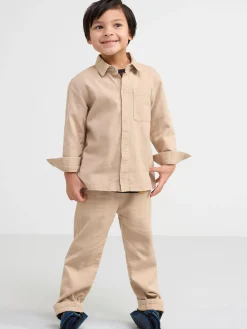 Byxor & Leggings>Lindex Sven Twillbyxa Med Rakt Ben Och Normalhog Midja Beige