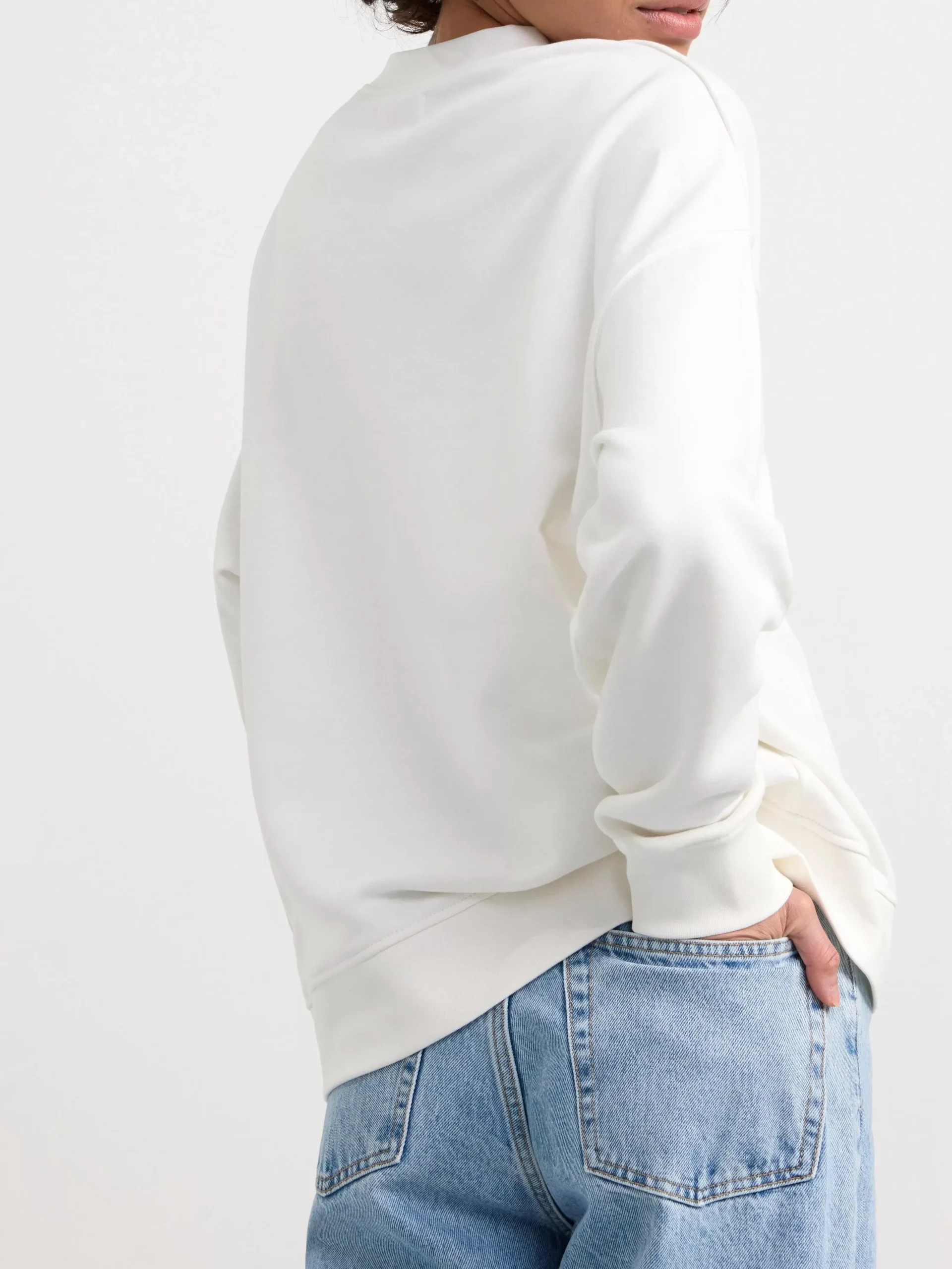 Toppar & T-Shirts>Lindex Sweatshirt I Oversize-Modell Off White