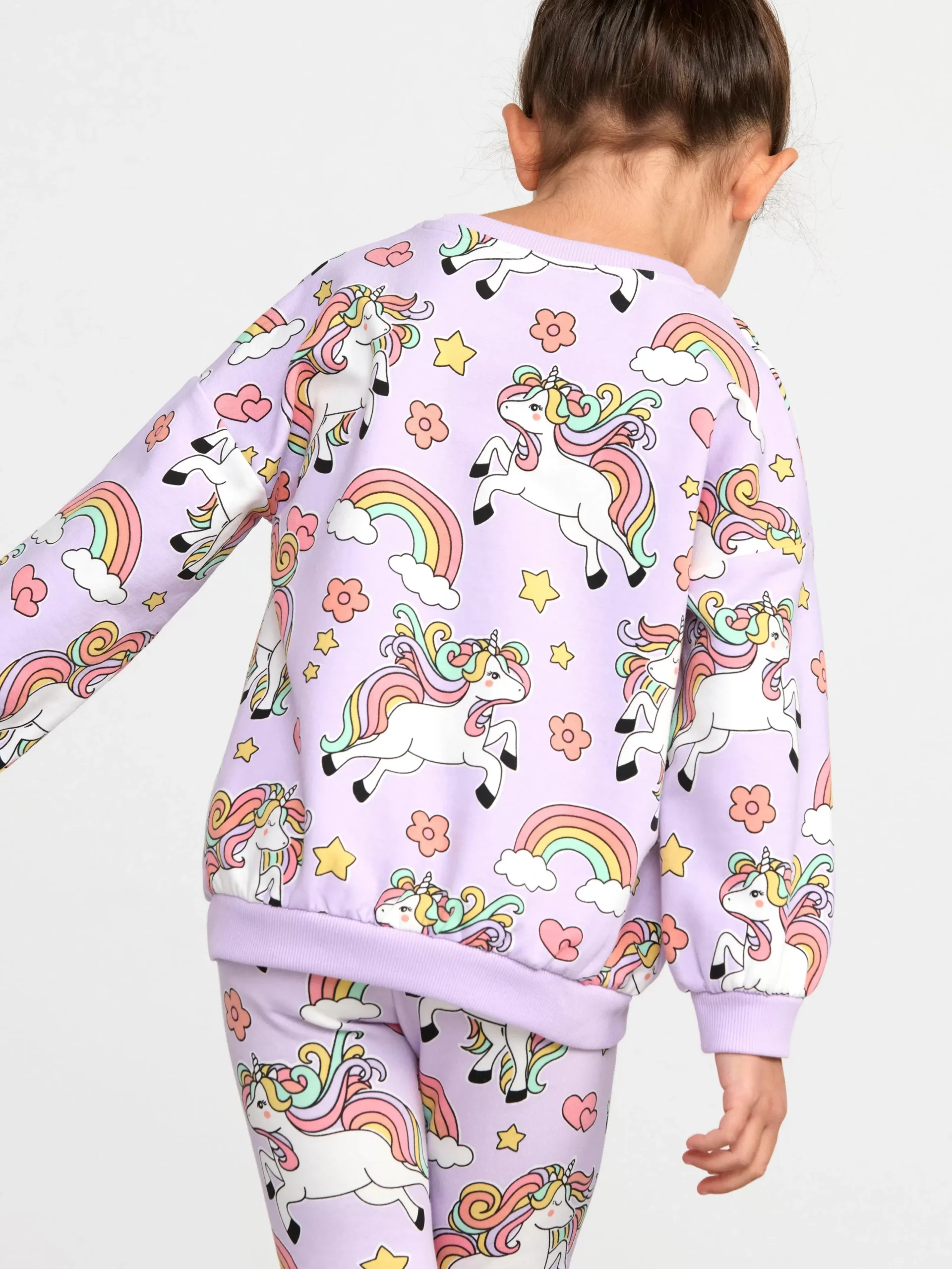 Tröjor & Cardigans>Lindex Sweatshirt Med Borstad Insida Och Enhorningar Light Lilac