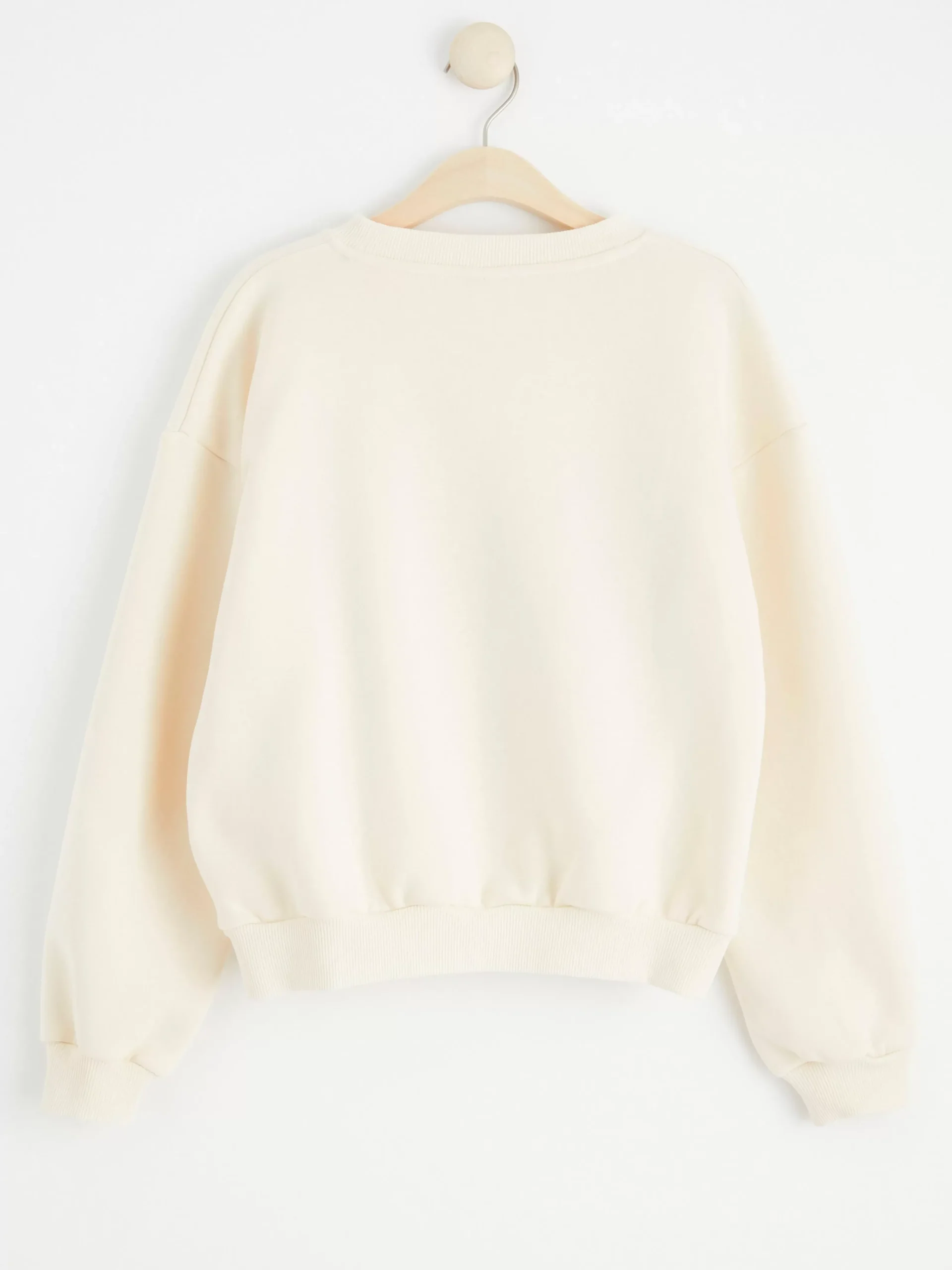 Tröjor & Cardigans>Lindex Sweatshirt Med Borstad Insida Och Tryck Light Beige