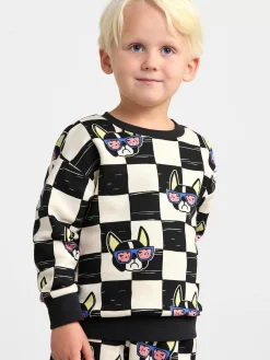 Tröjor & Cardigans>Lindex Sweatshirt Med Hundar Och Borstad Insida Black