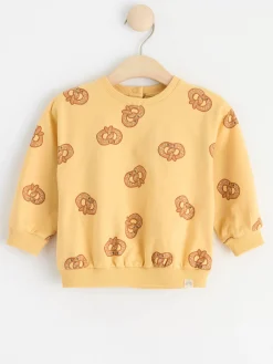 Tröjor & Cardigans>Lindex Sweatshirt Med Kringlor Light Dusty Yellow