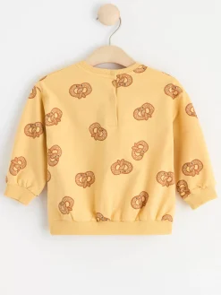 Tröjor & Cardigans>Lindex Sweatshirt Med Kringlor Light Dusty Yellow