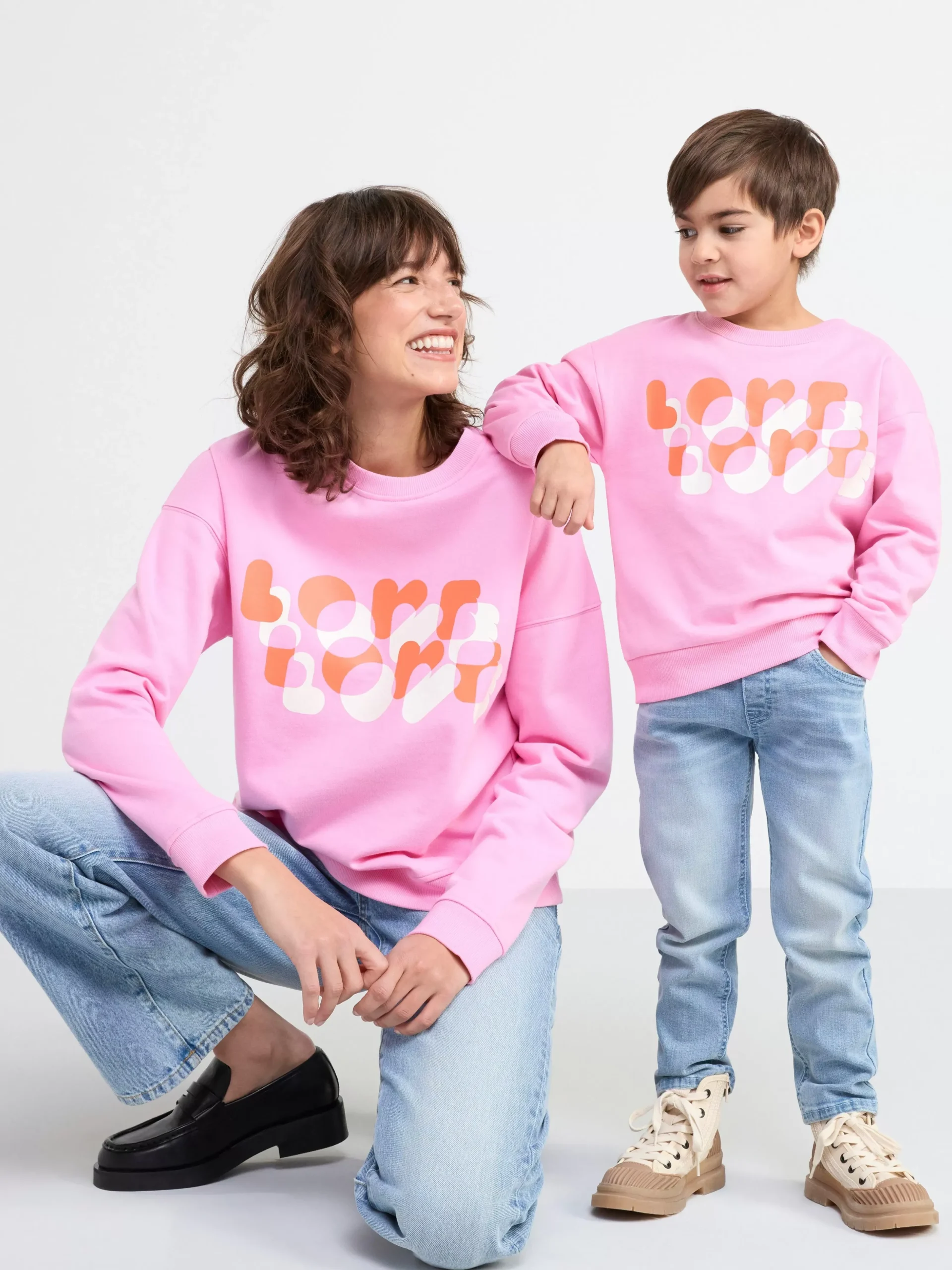 Tröjor & Cardigans>Lindex Sweatshirt Med Lovetryck Och Borstad Insida Light Pink