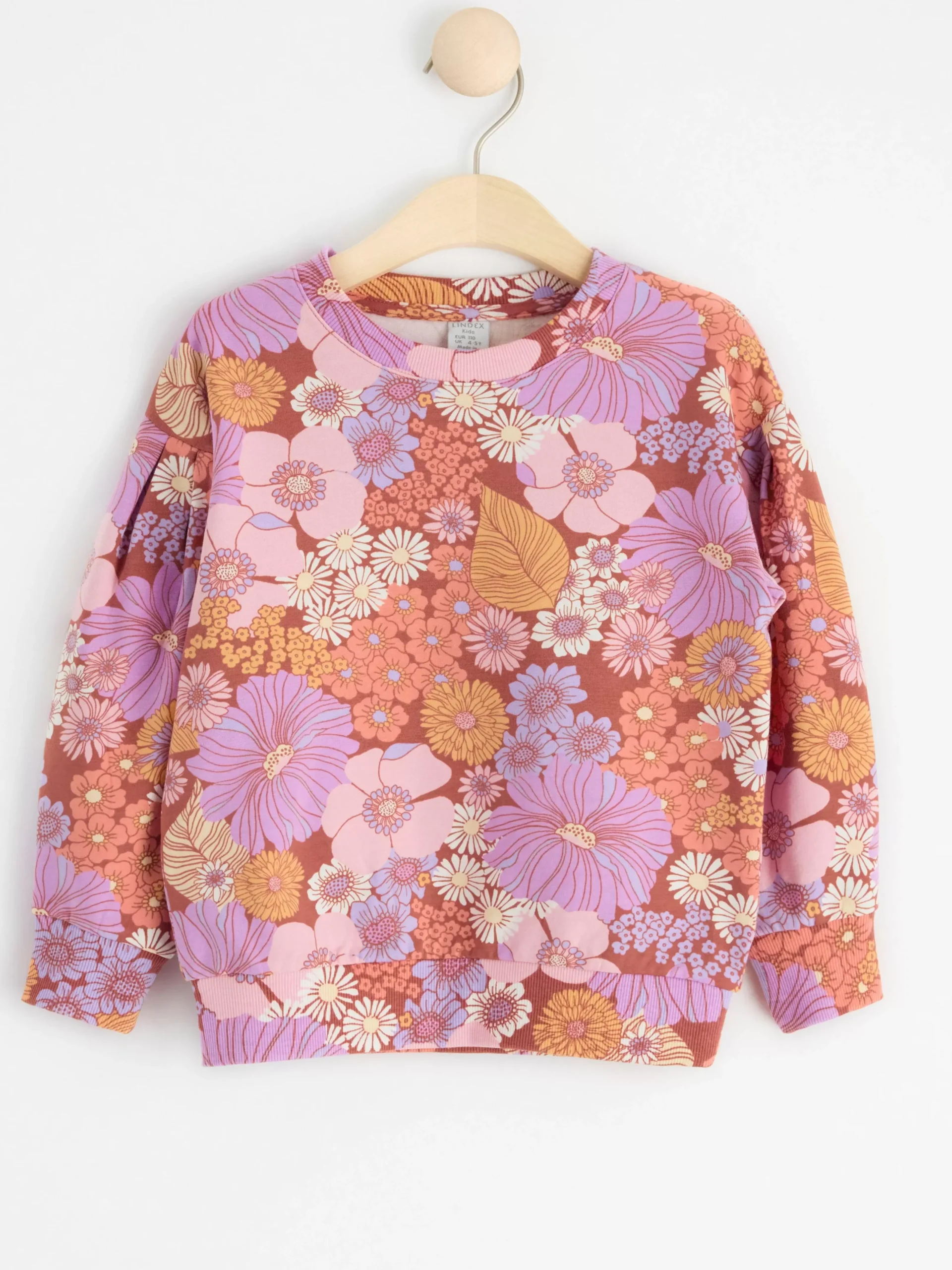 Tröjor & Cardigans>Lindex Sweatshirt Med Puffarm Och Borstad Insida Dark Dusty Pink