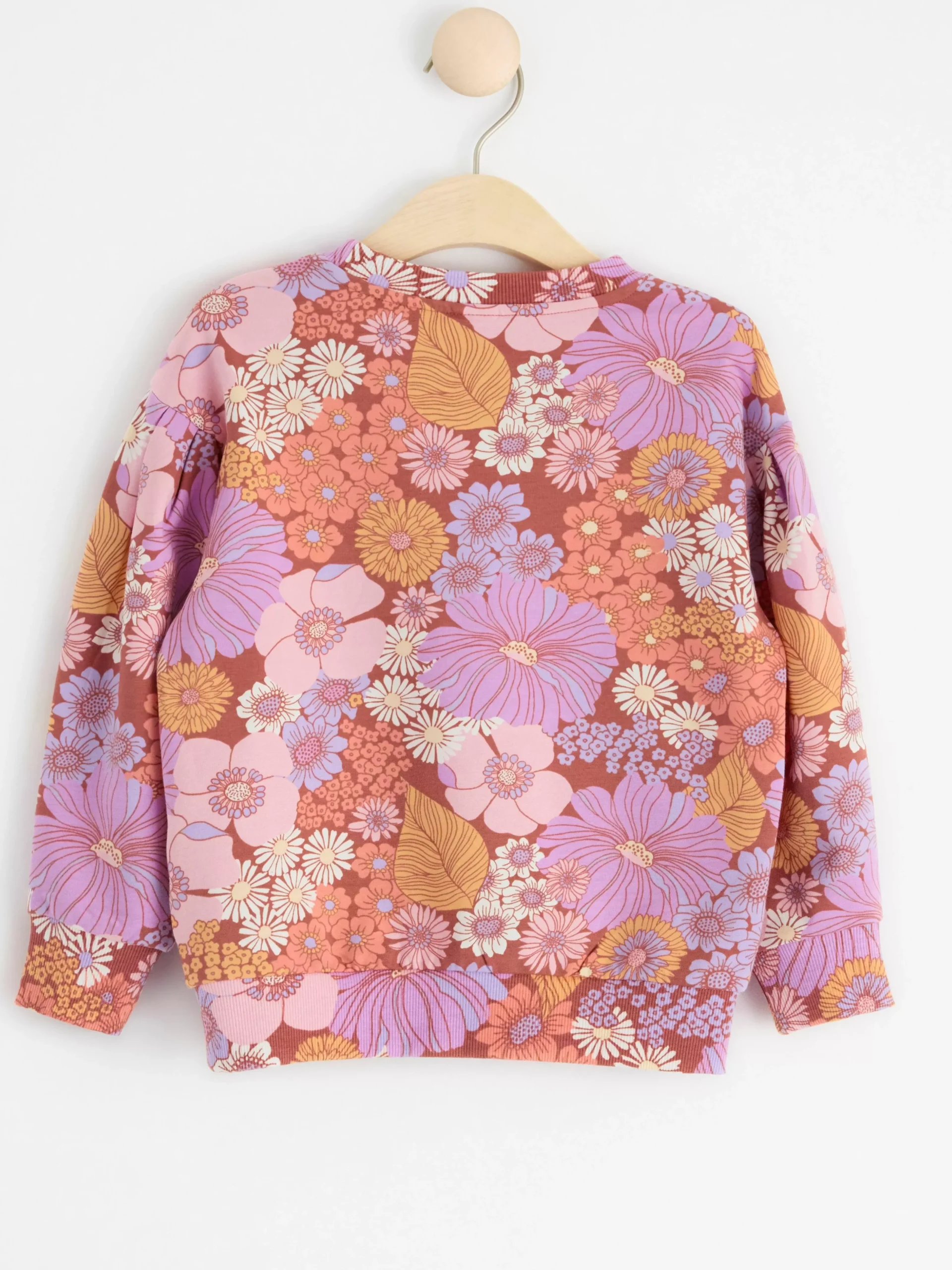 Tröjor & Cardigans>Lindex Sweatshirt Med Puffarm Och Borstad Insida Dark Dusty Pink