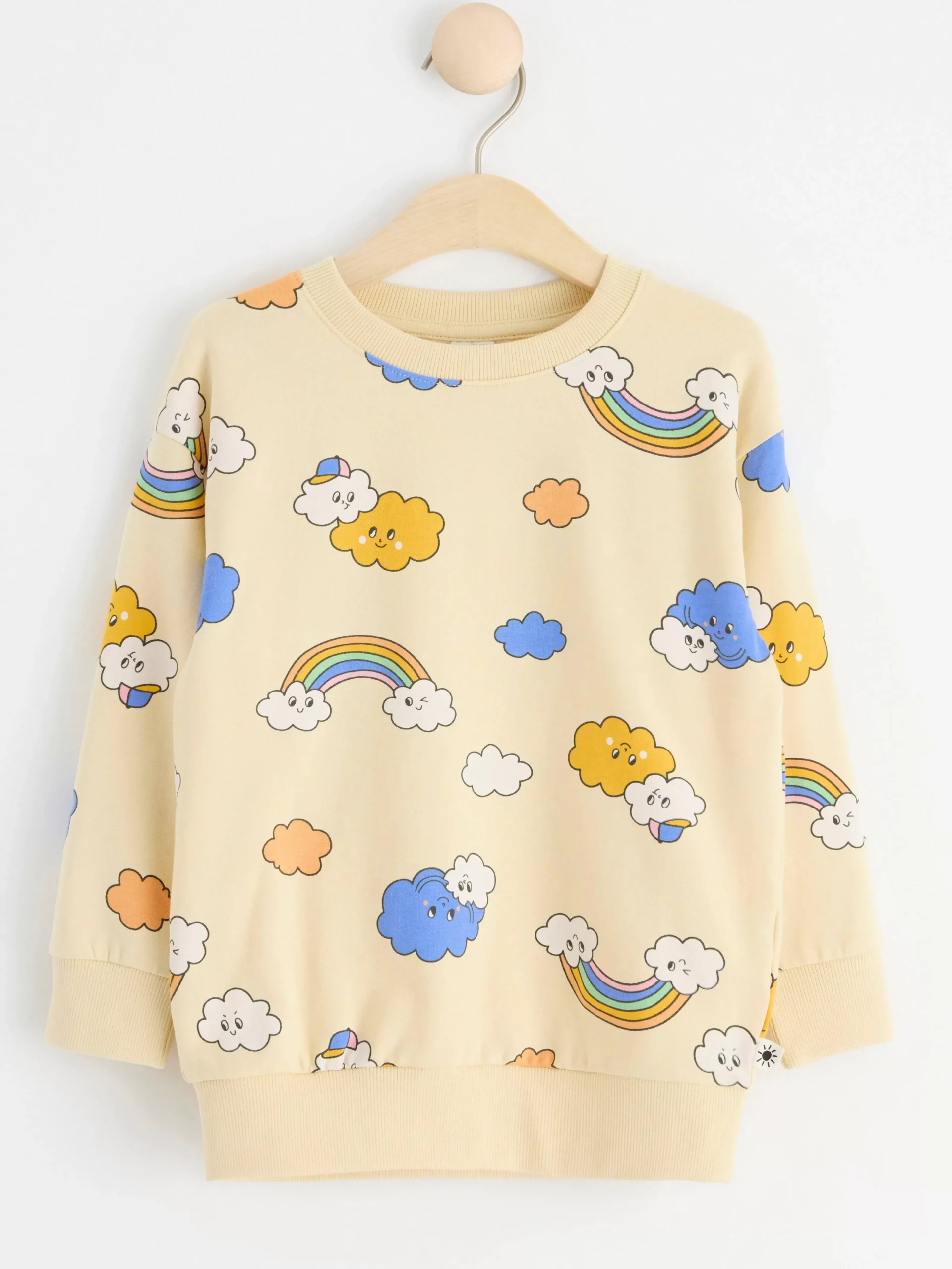 Tröjor & Cardigans>Lindex Sweatshirt Med Regnbagar Och Moln Light Yellow