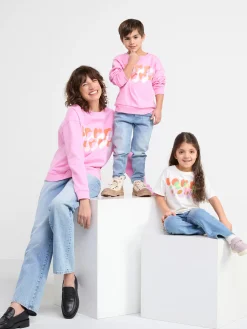 Tröjor & Cardigans>Lindex Sweatshirt Med Tryck Light Pink