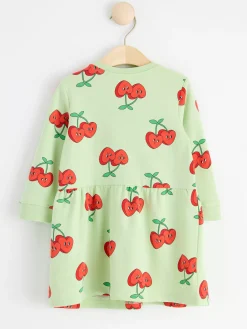 Klänningar>Lindex Sweatshirtklanning Med Korsbarshjartan Light Green