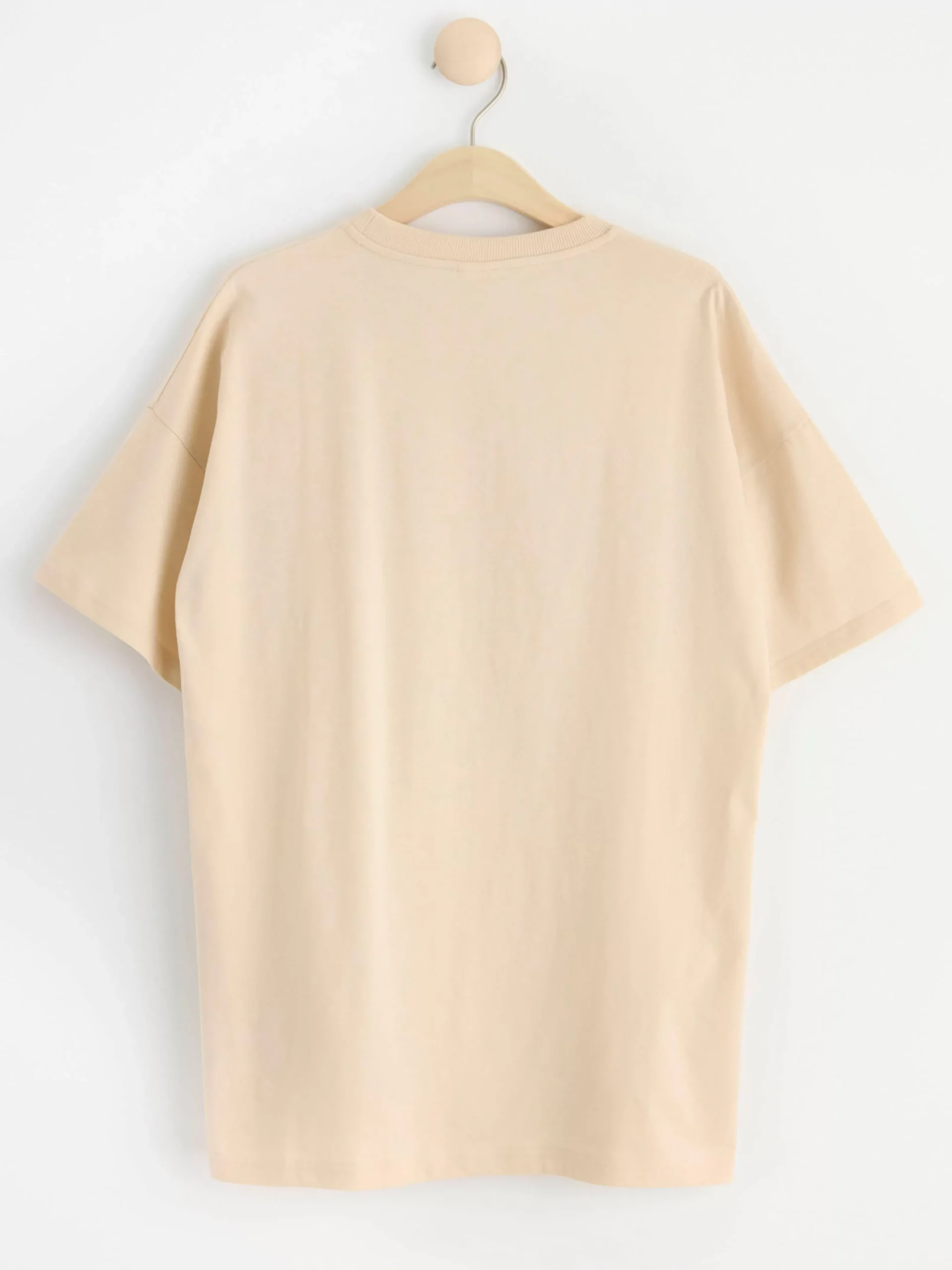 Toppar & T-Shirts>Lindex T Shirt I Oversize-Modell Med Tryck Framtill Light Beige