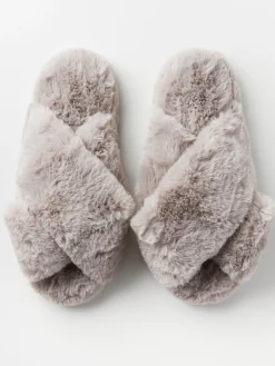 Tofflor>Lindex Tofflor I Fuskpals Light Dusty Grey