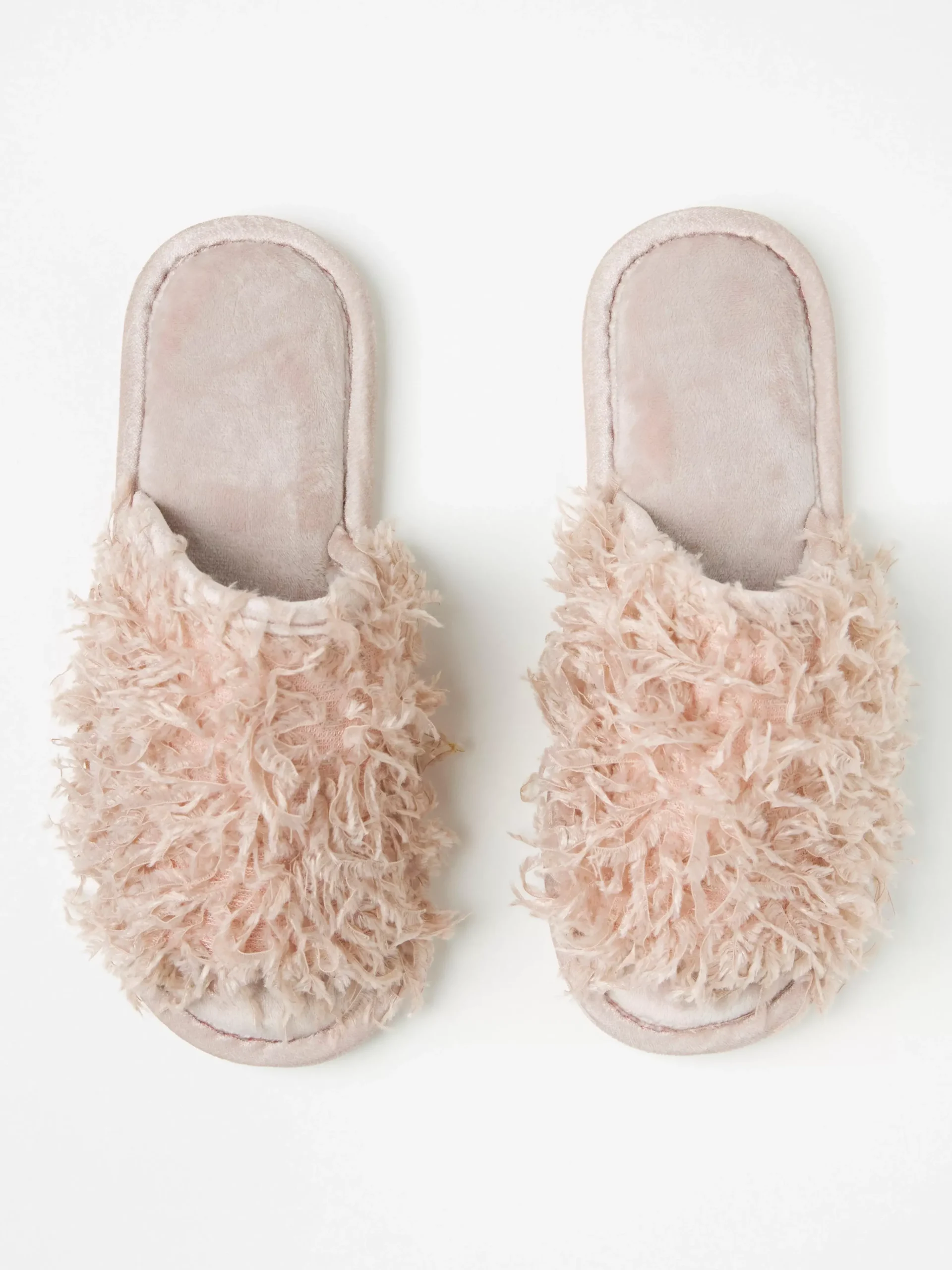 Tofflor>Lindex Tofflor Med Fuskfjadrar Light Dusty Pink