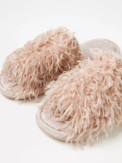 Tofflor>Lindex Tofflor Med Fuskfjadrar Light Dusty Pink