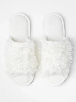 Nattplagg>Lindex Tofflor Med Fuskfjadrar Light White