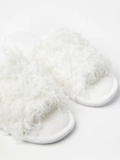 Nattplagg>Lindex Tofflor Med Fuskfjadrar Light White
