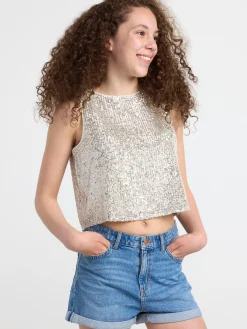Toppar & T-Shirts>Lindex Topp Med Paljetter Silver