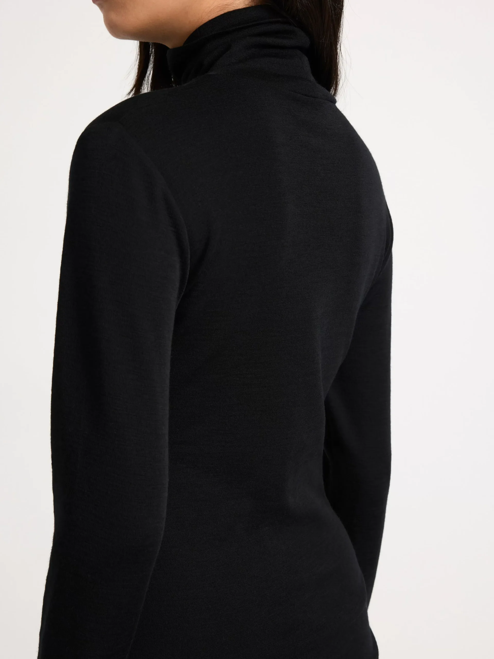 Ullunderställ>Lindex Topp Med Polokrage I Merinoull Black