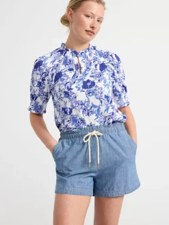 Toppar & T-Shirts>Lindex Topp Med Puffarm Och Struktur Blue