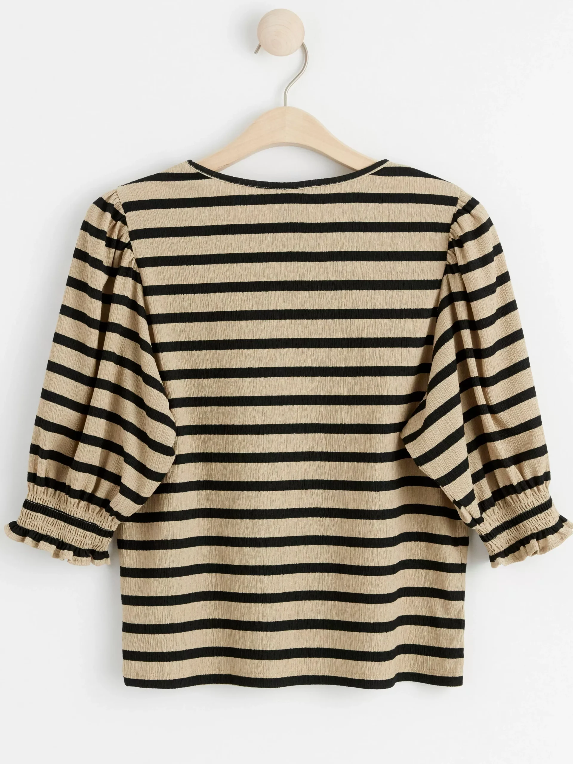 Toppar & T-Shirts>Lindex Topp Med Puffarm Och Struktur Beige