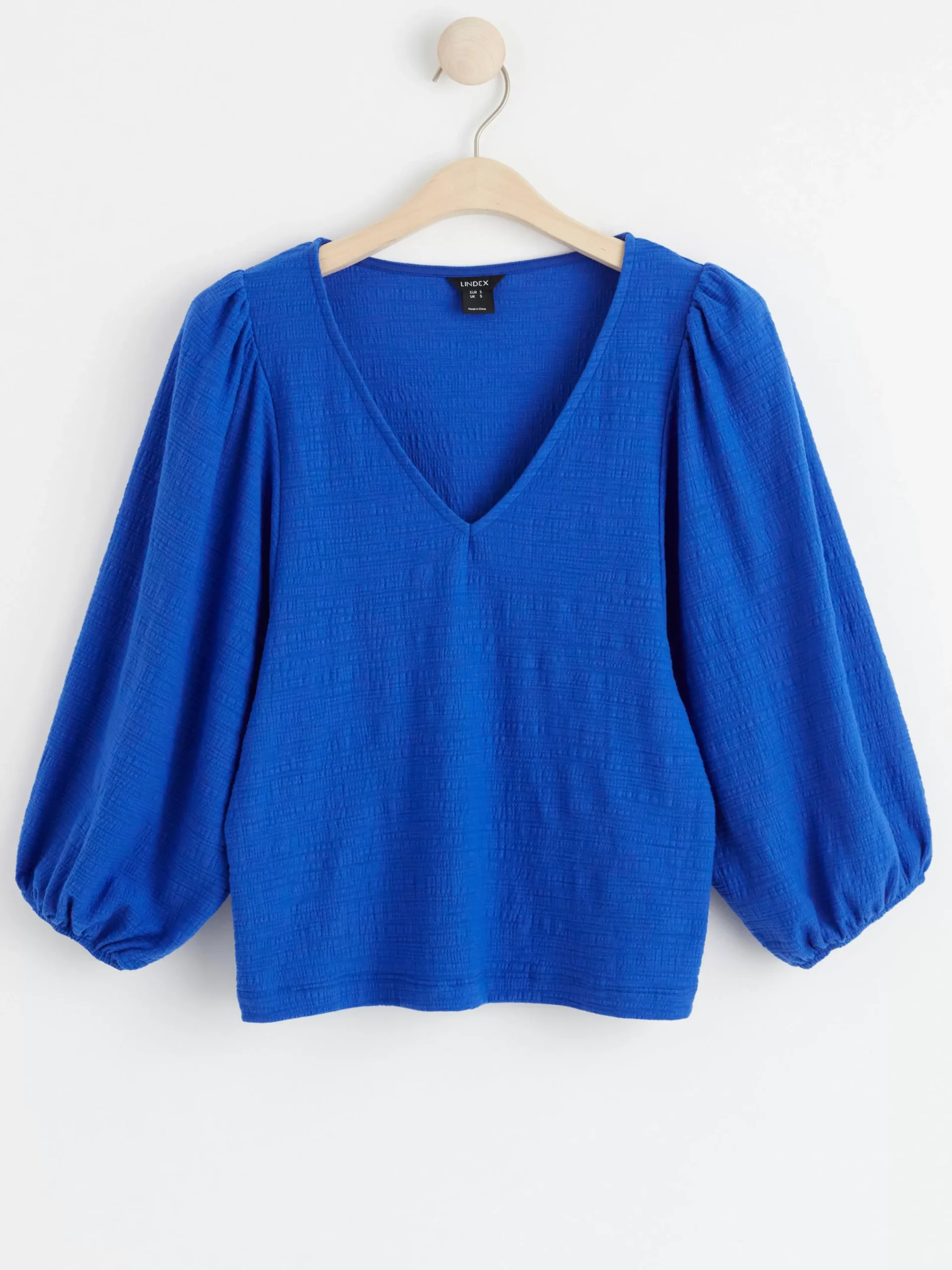 Toppar & T-Shirts>Lindex Topp Med Puffarm Och Struktur Blue