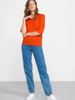Toppar & T-Shirts>Lindex Topp Med Trekvartslang Arm Red