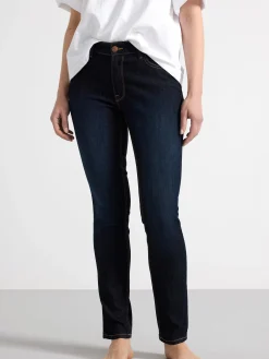Jeans>Lindex Tova Morkbla Slim Fit Jeans Dark Denim