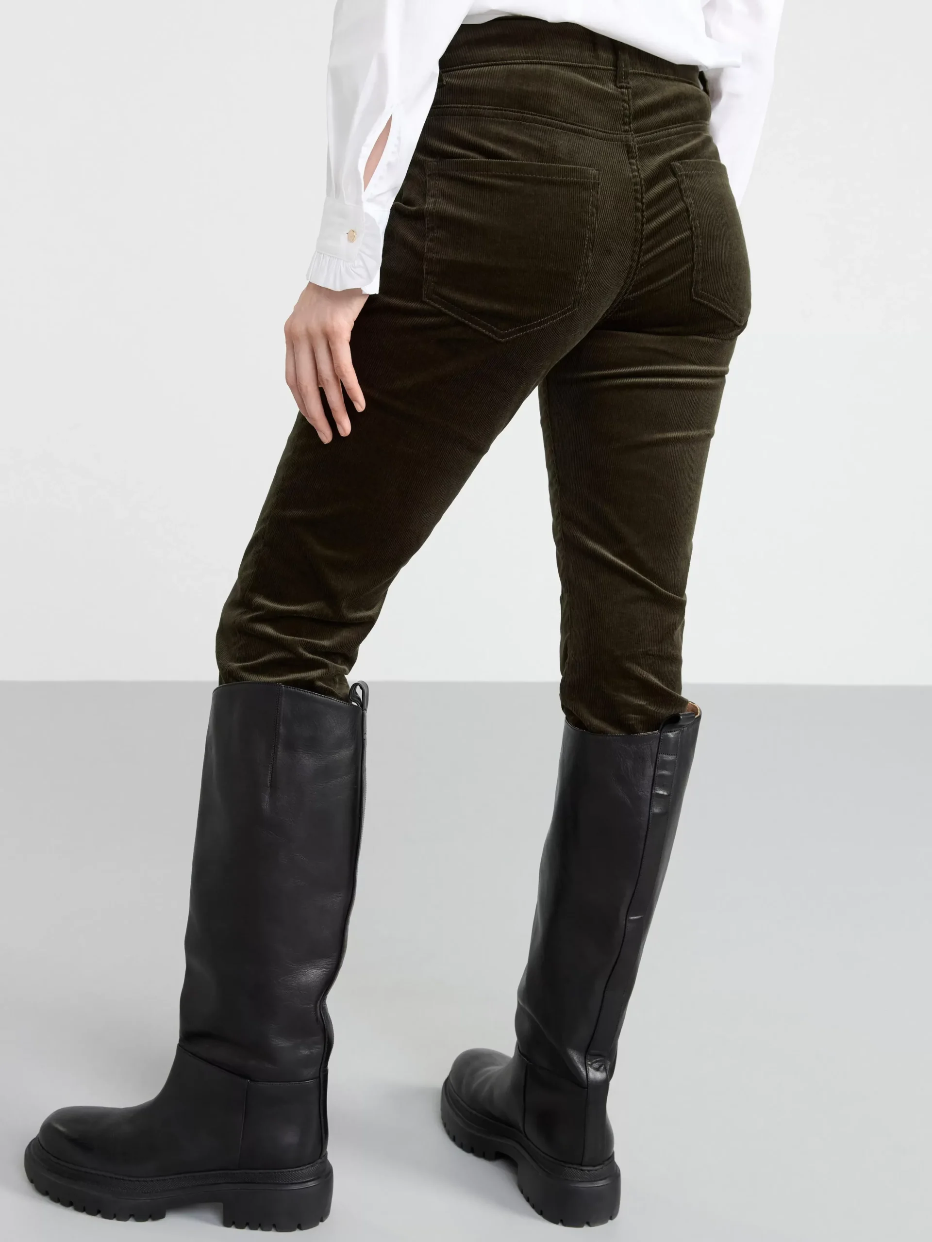 Byxor>Lindex Tova Slim Fit Byxa I Manchester Dark Khaki Green