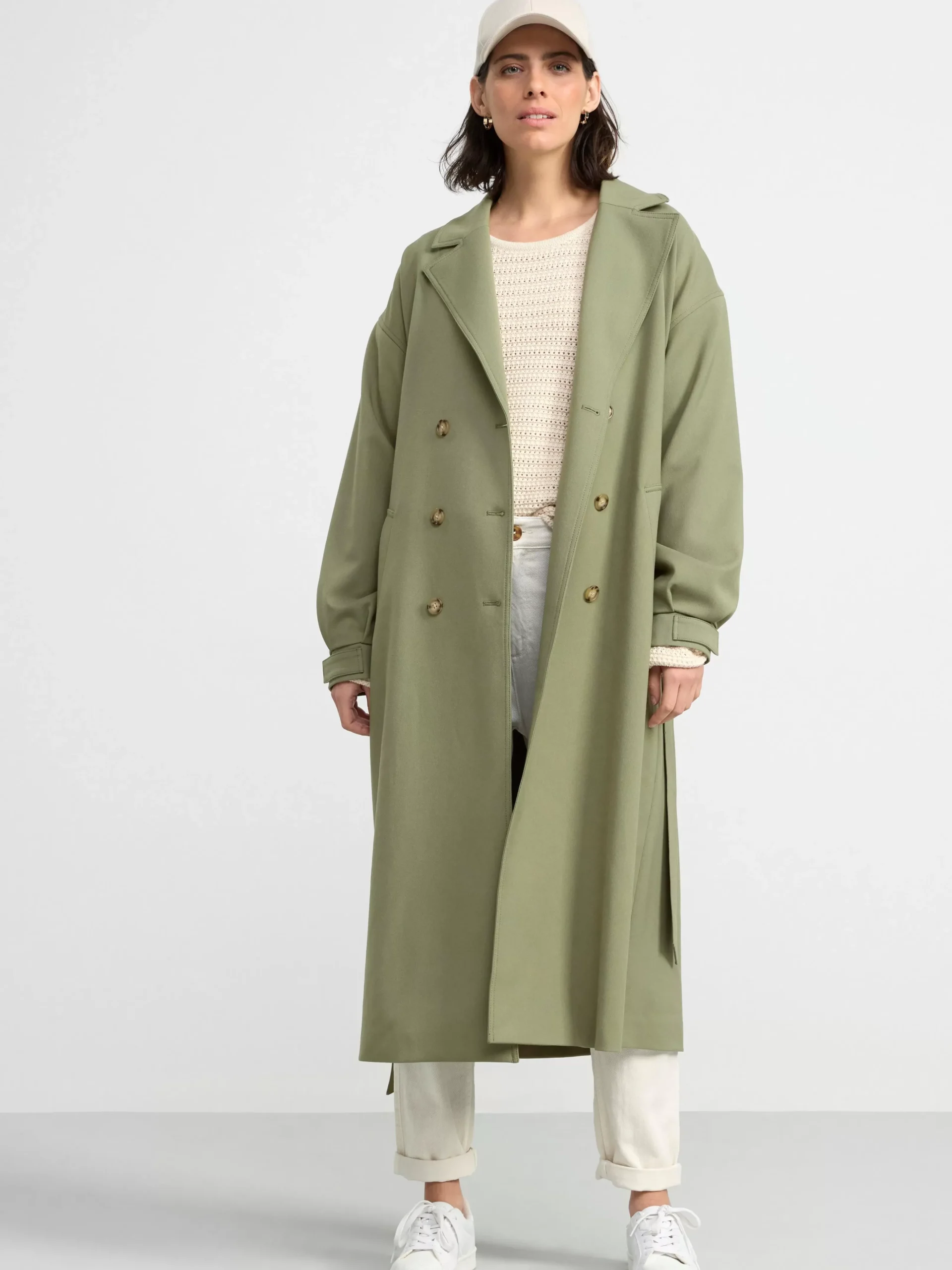 Ytterkläder>Lindex Trenchcoat Med Dubbelknappning Dark Khaki